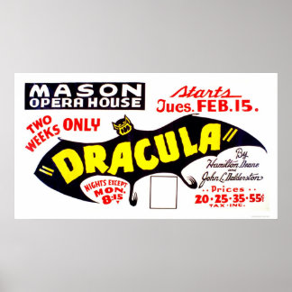 Affiches Présentation de Dracula 1938 WPA