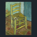 Affiches Présidence de Van Gogh par Vincent Van Gogh<br><div class="desc">La chaise de Van Gogh de Vincent Van Gogh, huile sur toile 1888, est une peinture de l'humble chaise à dossier de canne en bois de l'artiste posée dans l'angle d'une pièce sur un carrelage poussiéreux au sol contre un arrière - plan de murs et une porte en bois. Sur...</div>