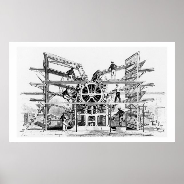 Affiches Presse à cylindres inventée par Richard March (Devant)