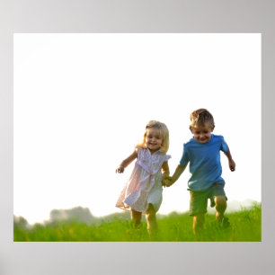 Affiches Prêt à customiser la photo de happy boy & girl ave