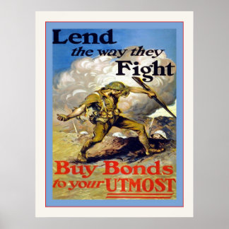 Affiches Prêtez La Façon Dont Ils Luttent ~ Vintage Guerre