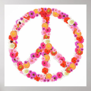 Affiches Pretty Flower Peace Sign Print
