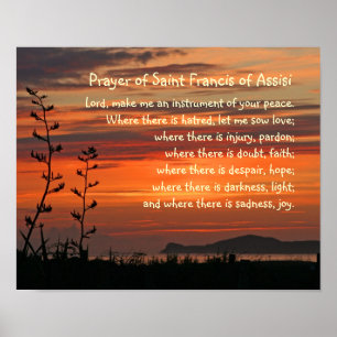 Affiches Prière de saint Francis d'Assisi