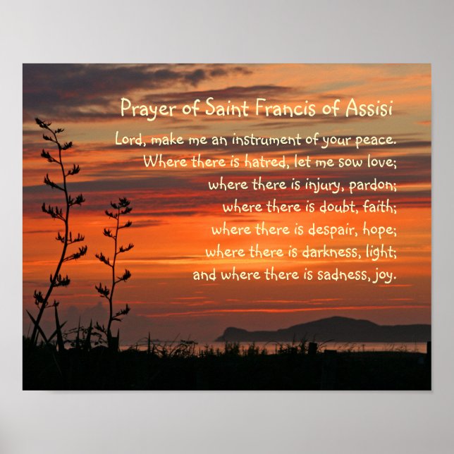 Affiches Prière de Saint François d'Assise (Devant)