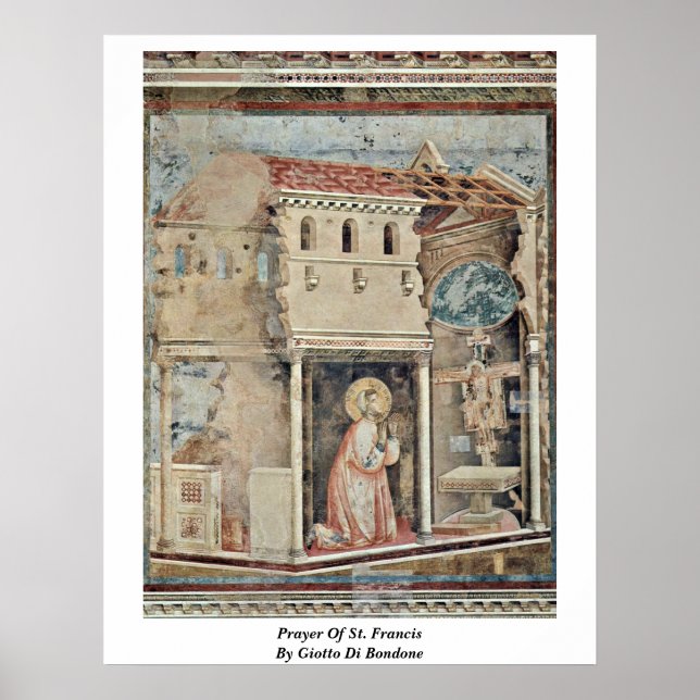 Affiches Prière De Saint François Par Giotto Di Bondone (Devant)