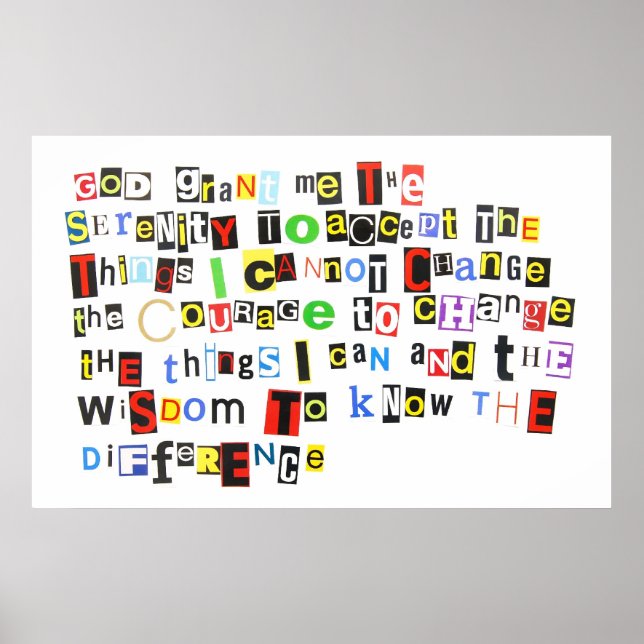 Affiches Prière de sérénité (Devant)