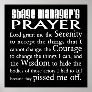 Affiches Prière du gestionnaire de scène