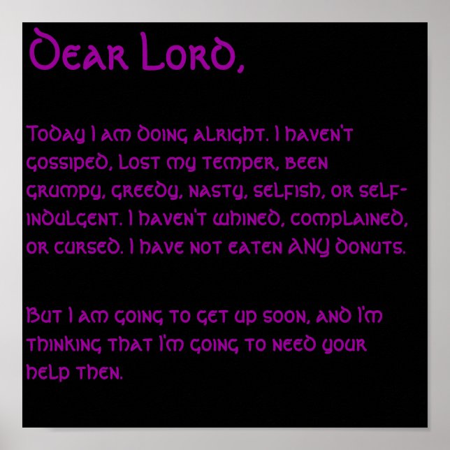 Affiches Prière du matin (Devant)