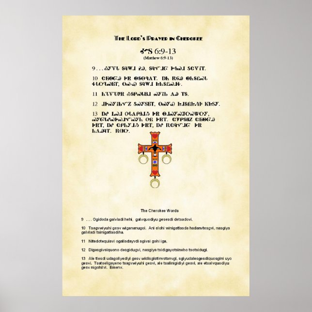Affiches Prière du Seigneur Cherokee (Devant)