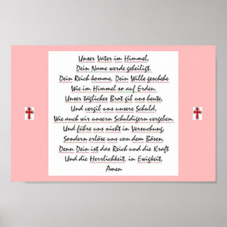 Affiches Prière du Seigneur en allemand