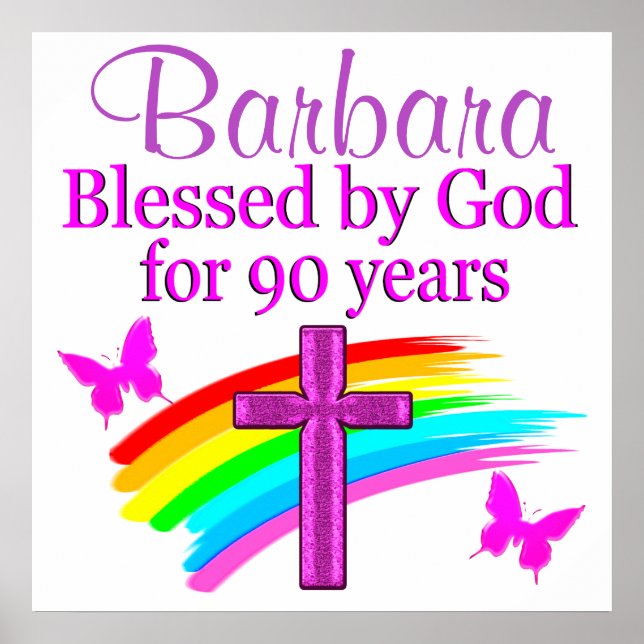 AFFICHES PRIÈRE PERSONNALISÉE DE 90E ANNIVERSAIRE (Devant)