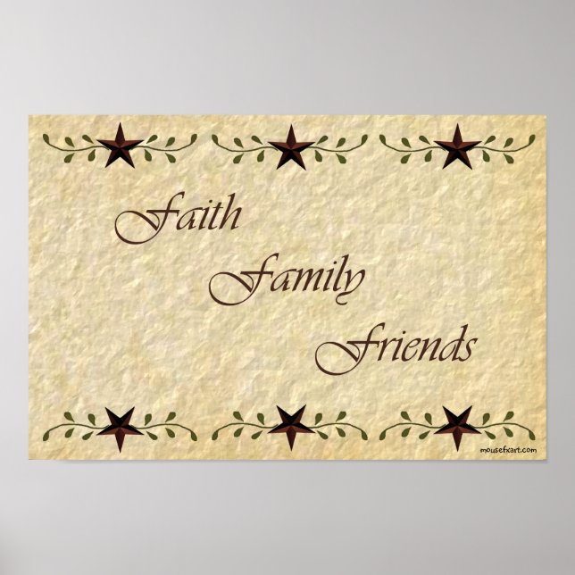 Affiches Prim Faith Family Friends Imprimer (Devant)