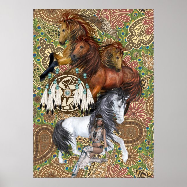 Affiches Princesse amérindienne et Stallions sauvages (Devant)