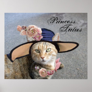 AFFICHES PRINCESSE TATUS / CHAT ÉLÉGANT, GRAND CHAPEAU DE D