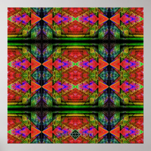 Affiches Prisme de triangle inversé quilt 2 (Devant)