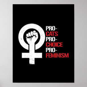 Affiches Pro-Cats Pro-Choice Pro-Feminisme - blanc -