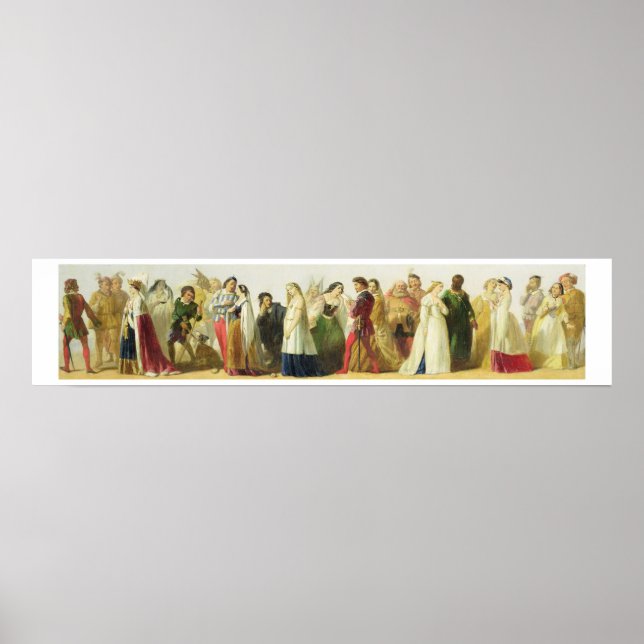 Affiches Procession des personnages de Shakespeare (huile s (Devant)