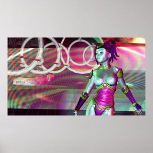 Affiches Procession Science Fiction Robot Panaramique