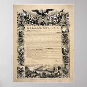 Affiches Proclamation d'Abraham Lincoln sur l'émancipation