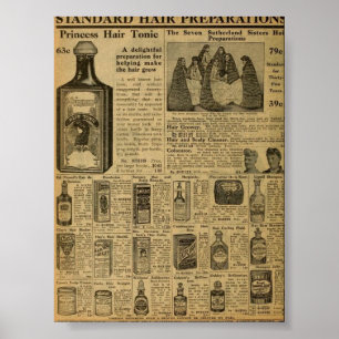 Affiches Produits vintages de coiffure