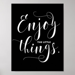 Affiches Profitez Des Petites Choses   White Modern Calligr