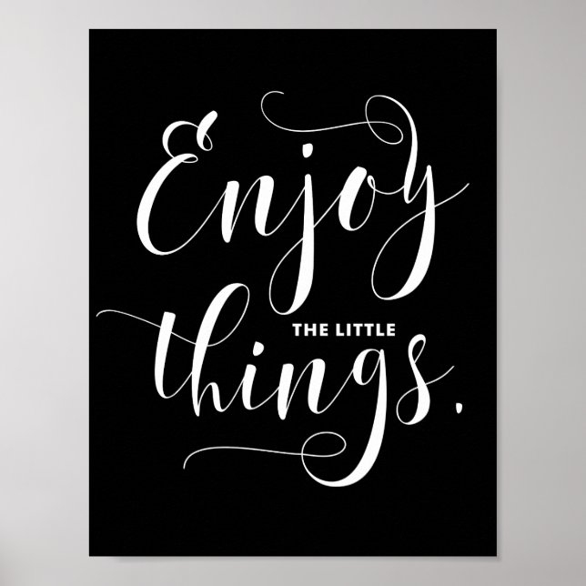 Affiches Profitez Des Petites Choses | White Modern Calligr (Devant)