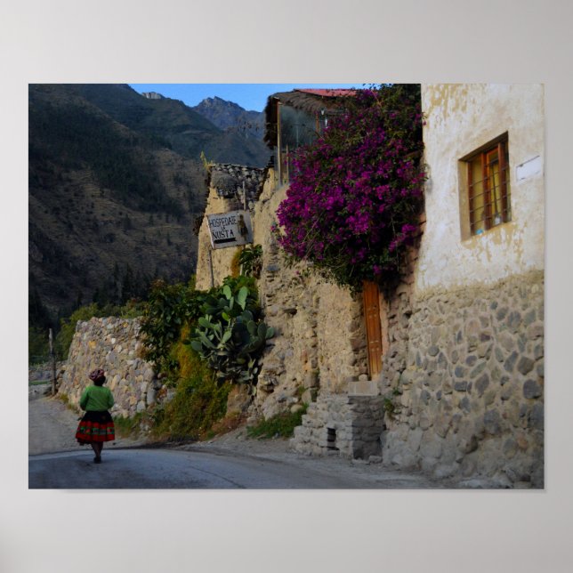 Affiches Promenade à Ollantaytambo, Pérou (Devant)