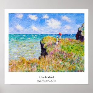 Affiches Promenade de Clifftop chez Pourville Claude Monet