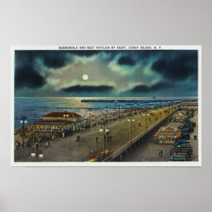 Affiches Promenade et pavillon de repos Vue de nuit