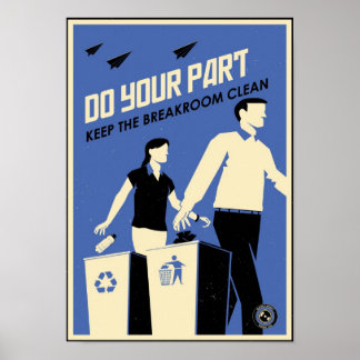 Affiches Propagande de bureau : Salle de petit-déjeuner (bl