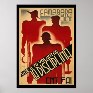 Affiches Propagande rare de guerre civile espagnole - Disci