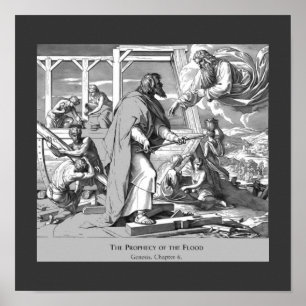 Affiches Prophétie du Déluge Genèse Vintage Religieux
