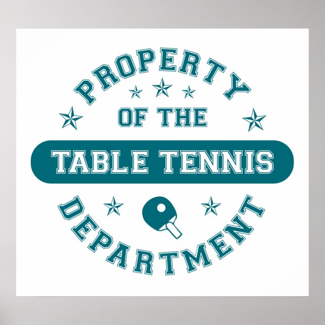 Affiches Propriété du département de tennis de table (Devant)