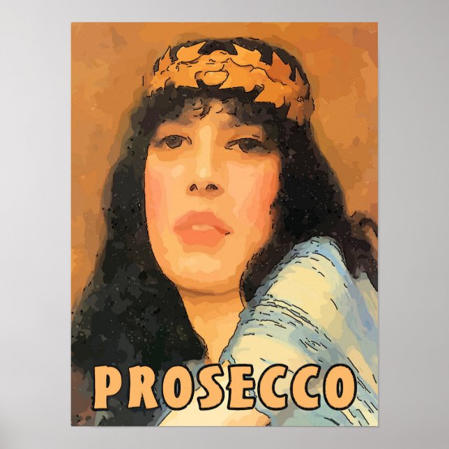 Affiches Prosecco Classique Femme, Style Vintage (Devant)