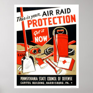 Affiches Protection de raid aérien WPA 1943