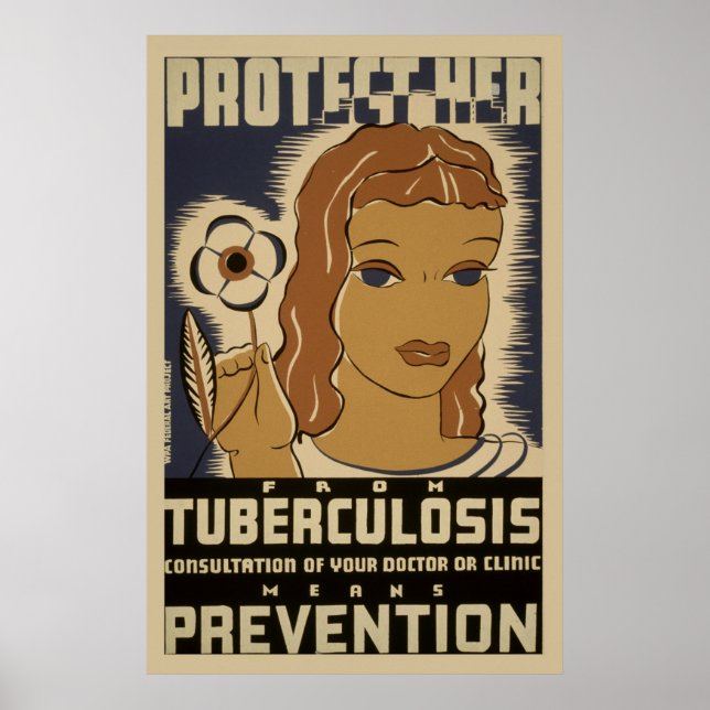 Affiches Protégez-la contre la tuberculose Vintage Santé WP (Devant)