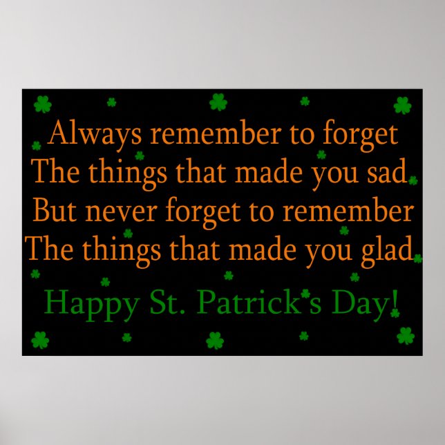 Affiches Proverbe irlandais 3 - Imprimer (Devant)