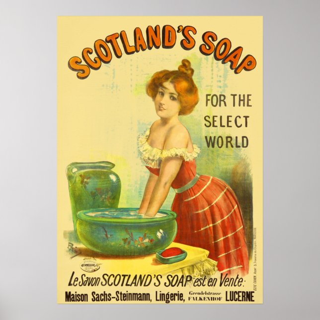 Affiches Publicité ancienne pour le savon d'Écosse (Devant)