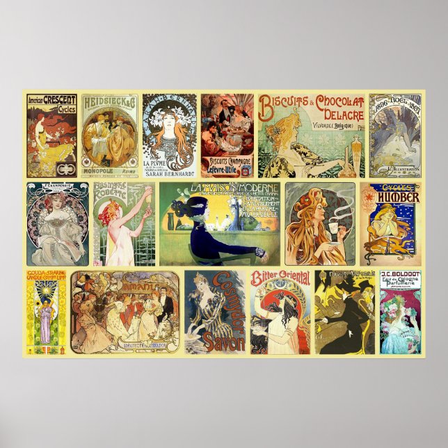 Affiches Publicité Art Nouveau vintage (Devant)