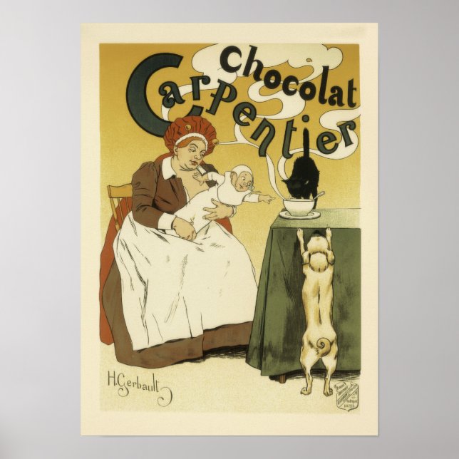 Affiches Publicité au chocolat Carpentier vintage (Devant)