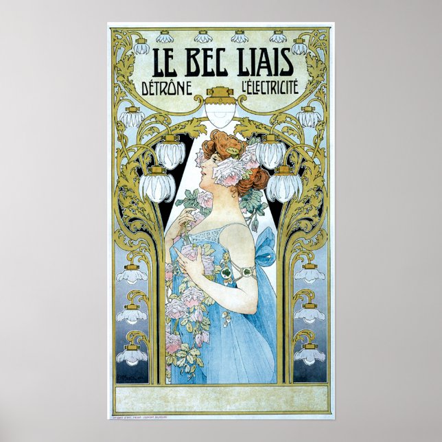 Affiches Publicité vintage de lumière électrique (Devant)