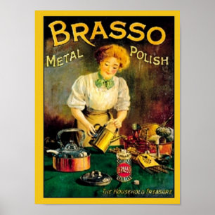 Affiches Publicité vintage en métal Brasso