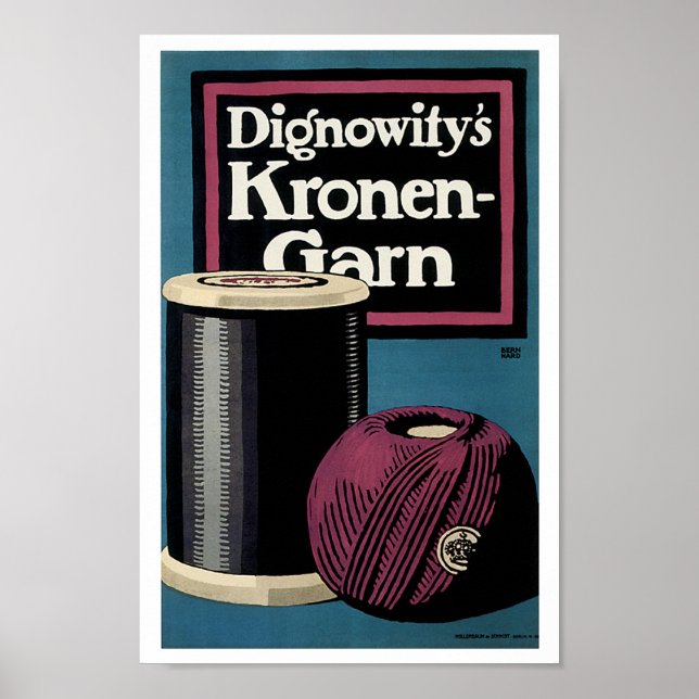 Affiches Publicité vintage pour fils Kronengard (Devant)