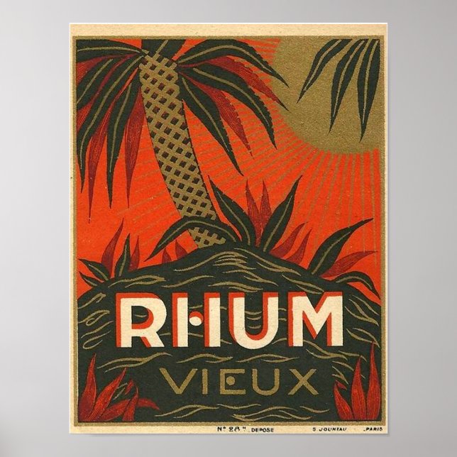 Affiches Publicité vintage sur rhum (Devant)