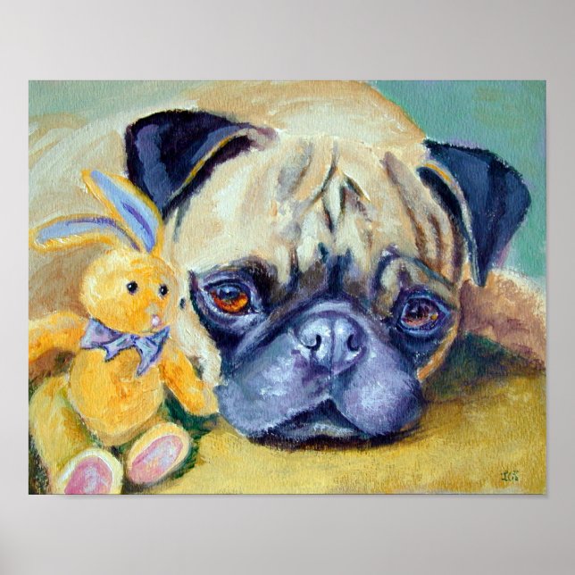 Affiches Pug Dog Print (Devant)