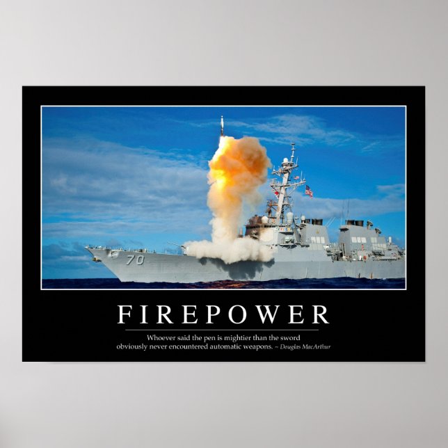 Affiches Puissance de feu : Citation Inspirationnelle (Devant)
