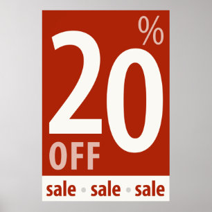 Affiches Puissant 20% DE RÉDUCTION SUR VENTE Signal - affic