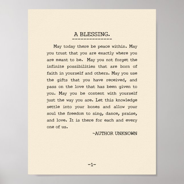 Affiches Puisse aujourd'hui la paix à l'intérieur (Devant)