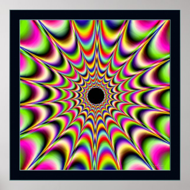 Affiches Pulsant le centre noir et les couleurs de poutre I (Devant)