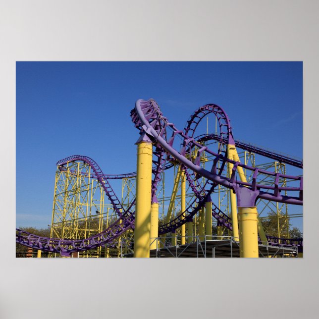 Affiches Purple and Yellow Roller Coaster Tracks (Devant)